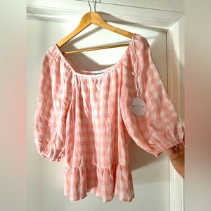 Petal and Pup Pink and White Top